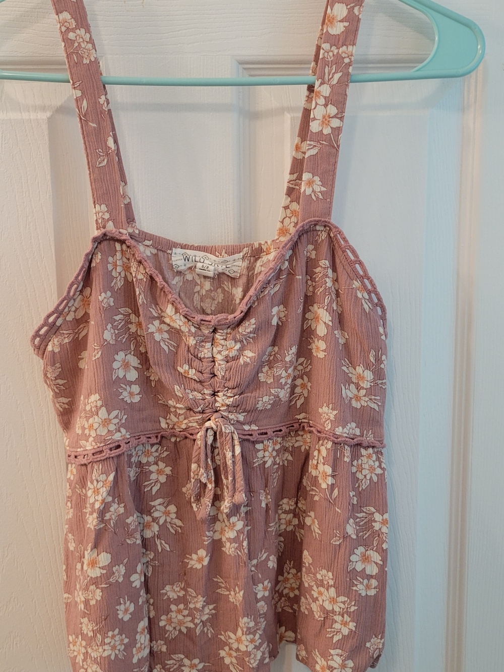 Floral Tie-Front Dusty Rose Camisole